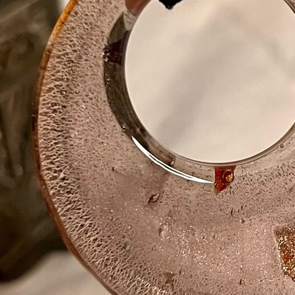 Elegant Dichroic Glass Rose Pink Pendant Necklace Red, Black, Gold Handmade - Picture 10 of 17